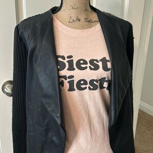 🌺Pink Logo T shirt with Black Jacket🌺